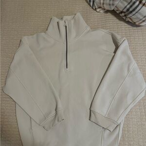 Lululemon half zip thick fleece in white opal